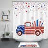 Colorful Star Red Truck Independence Day Shower Curtain for Bathroom Decor by Ikfashoni 
