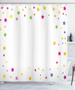 Colorful Star Shower Curtain for Vibrant Bathroom Decor