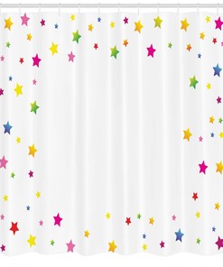 Colorful Star Shower Curtain for Vibrant Bathroom Decor