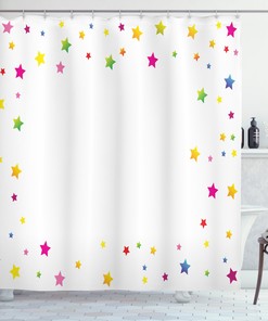 Colorful Star Shower Curtain for Vibrant Bathroom Decor