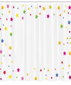 Colorful Star Shower Curtain for Vibrant Bathroom Decor