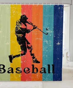 Colorful Stripes Shower Curtain With Rustproof Hooks For Fun Bathroom Decor
