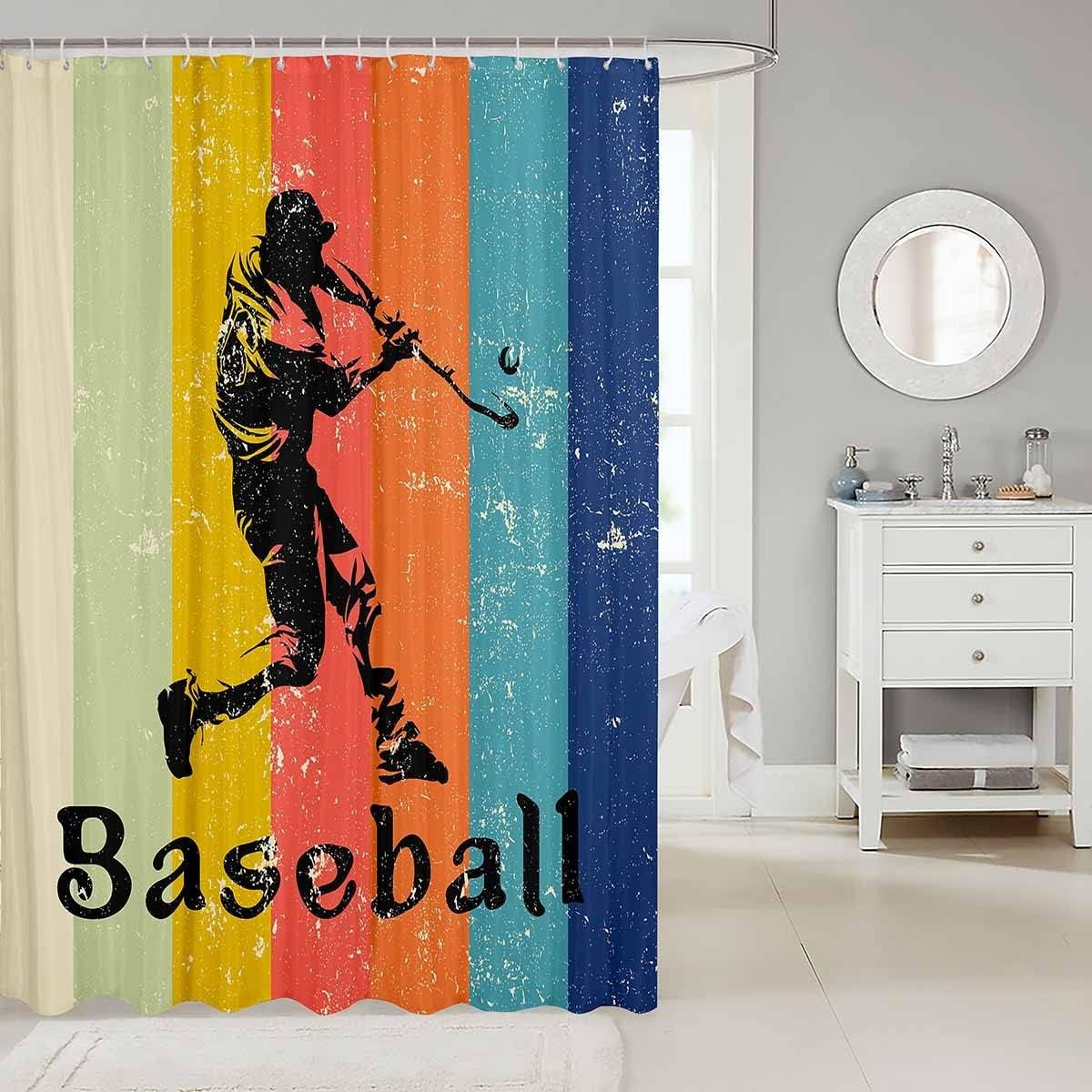 Colorful Stripes Shower Curtain With Rustproof Hooks For Fun Bathroom Decor - Image 2