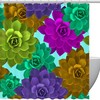 Colorful Succulent Print Watercolor Shower Curtain For A Fresh Bathroom Theme