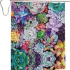 Colorful Succulent Shower Curtain For Modern Bathroom Decor With Metal Hooks