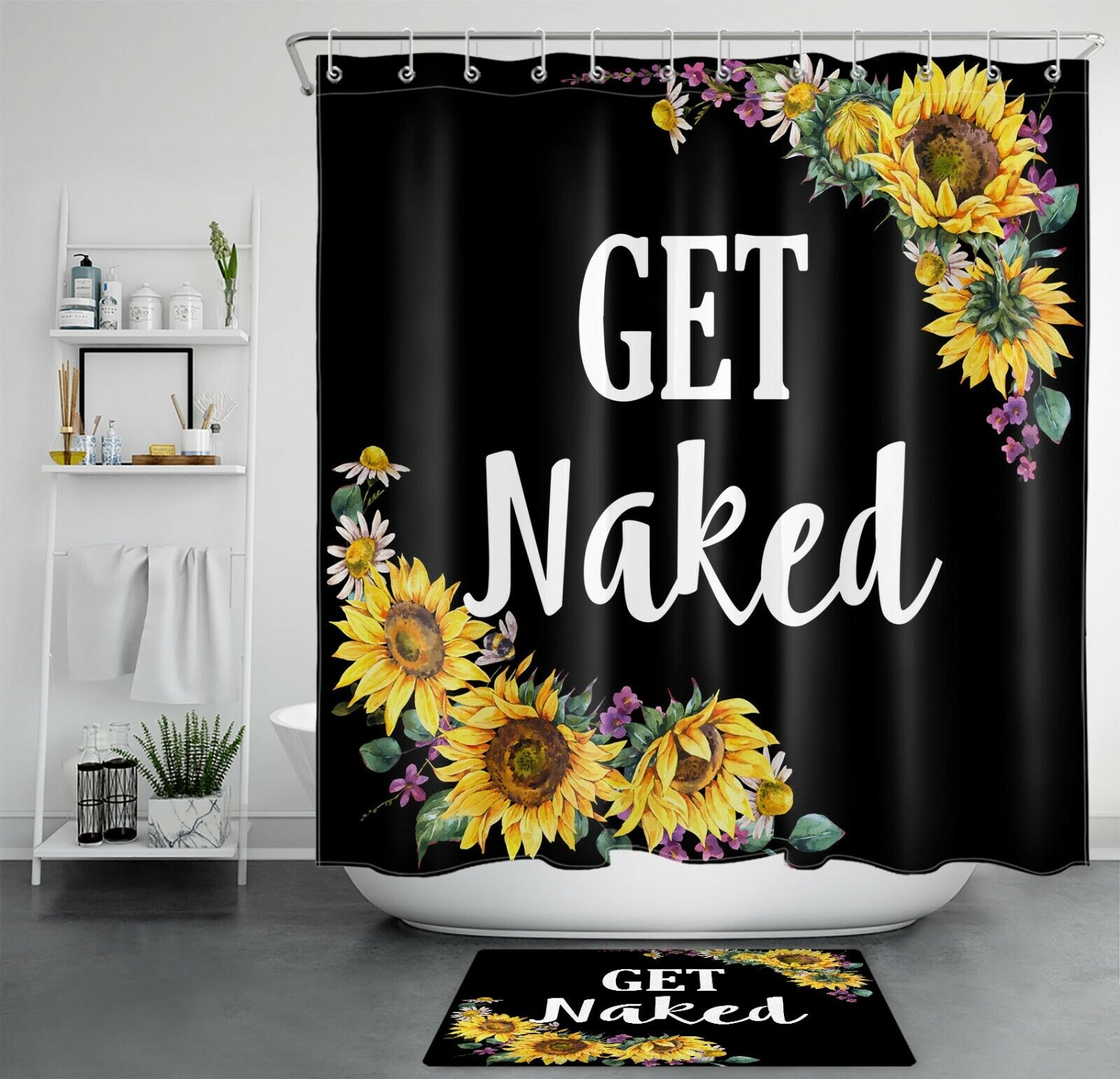 Colorful Sunflower Print Shower Curtain For Cheerful Vibes