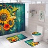 Colorful Sunflower Shower Curtain, Waterproof Fabric Bathroom Decor, Unique Shower Curtains for Home 