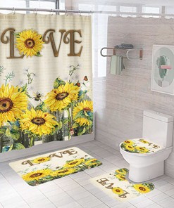 Colorful Sunflower Shower Curtain for a Bright and Cheerful Bathroom