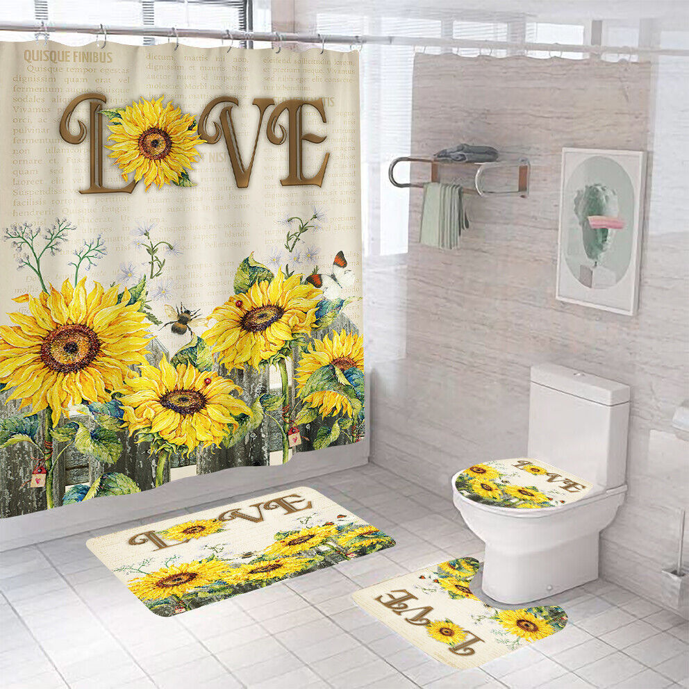 Colorful Sunflower Shower Curtain for a Bright and Cheerful Bathroom