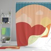 Colorful Sunny Summer Day Shower Curtain, Boho Geometric Design, Fabric Set for Bathroom and Home 