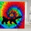 Colorful Tie Dye Hunting Shower Curtain for Rustic Bathroom Decor, Wildlife Print