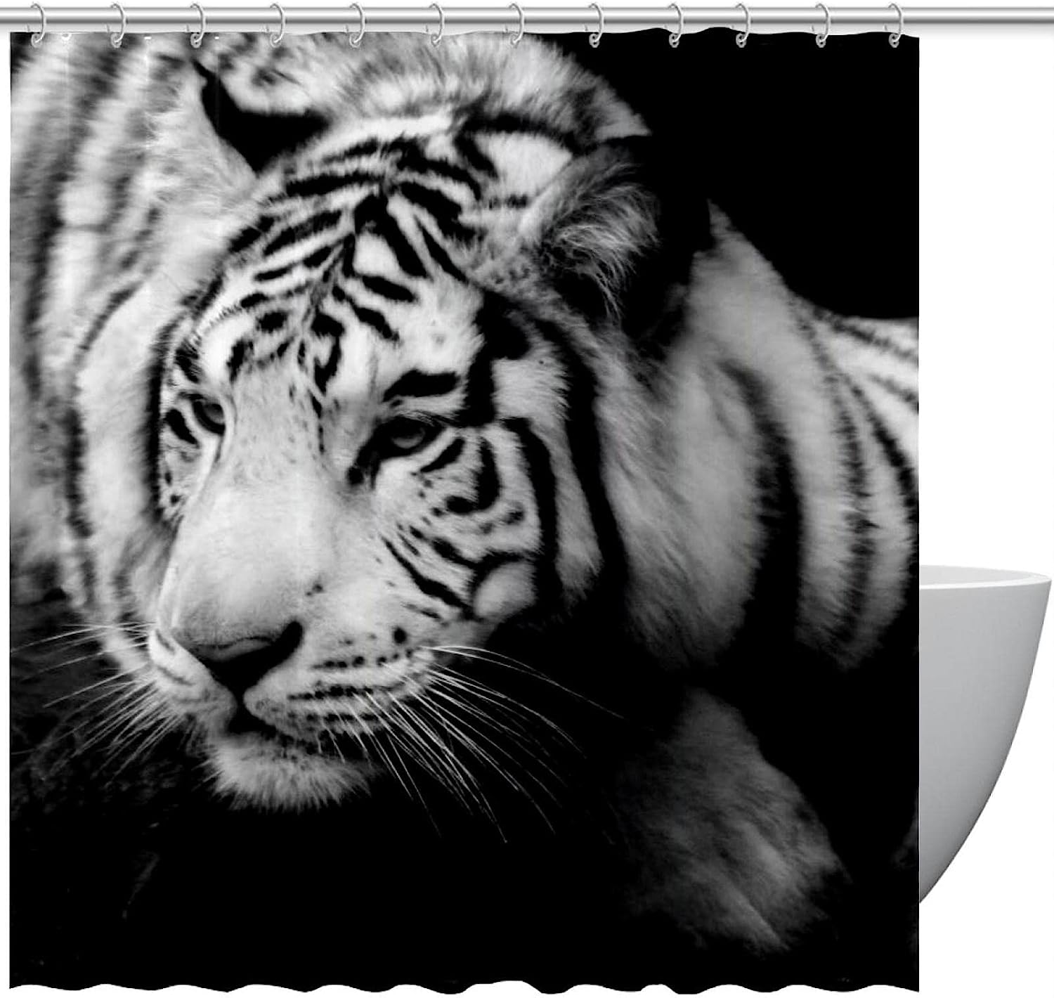 Colorful Tiger Shower Curtain for Creative Bathroom Decor, 60x72
