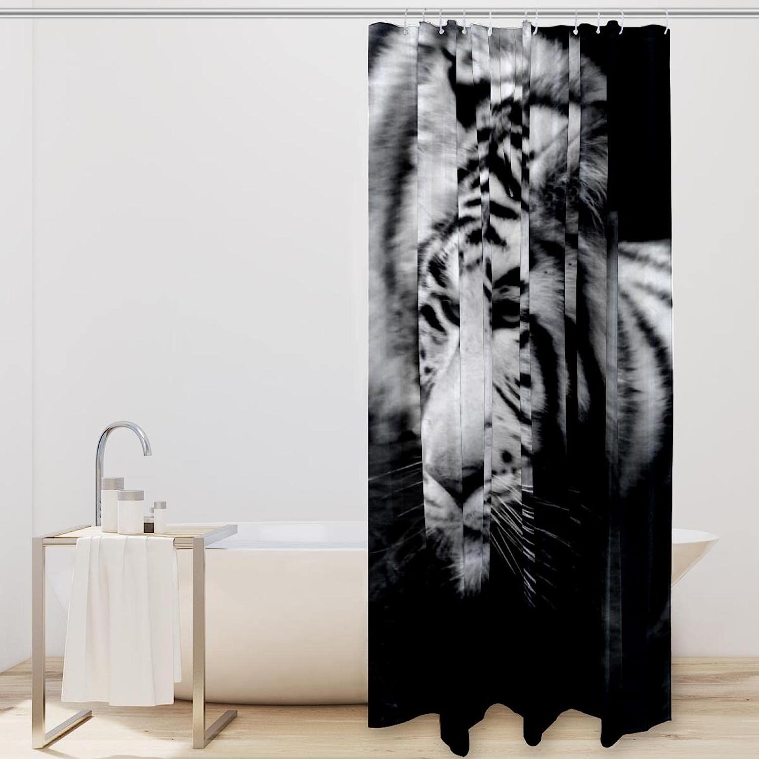 Colorful Tiger Shower Curtain for Creative Bathroom Decor, 60x72