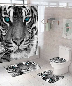 Colorful Tiger Shower Curtain to Add Pop of Color to Your Bathroom