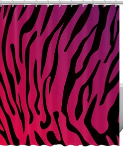 Colorful Tiger Stripes Fabric Shower Curtain for Bathroom