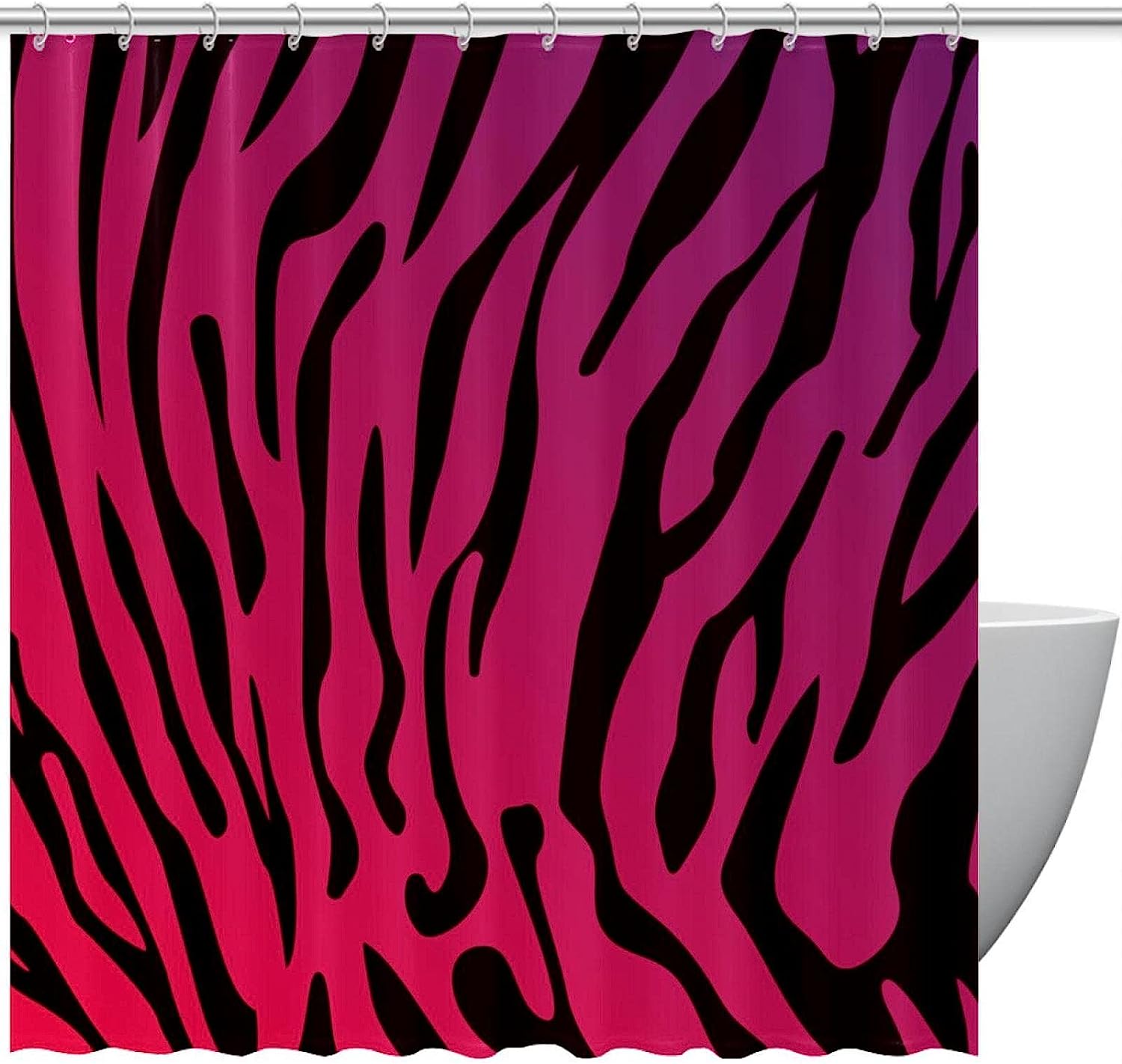 Colorful Tiger Stripes Fabric Shower Curtain for Bathroom