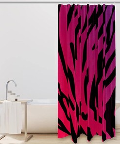 Colorful Tiger Stripes Fabric Shower Curtain for Bathroom