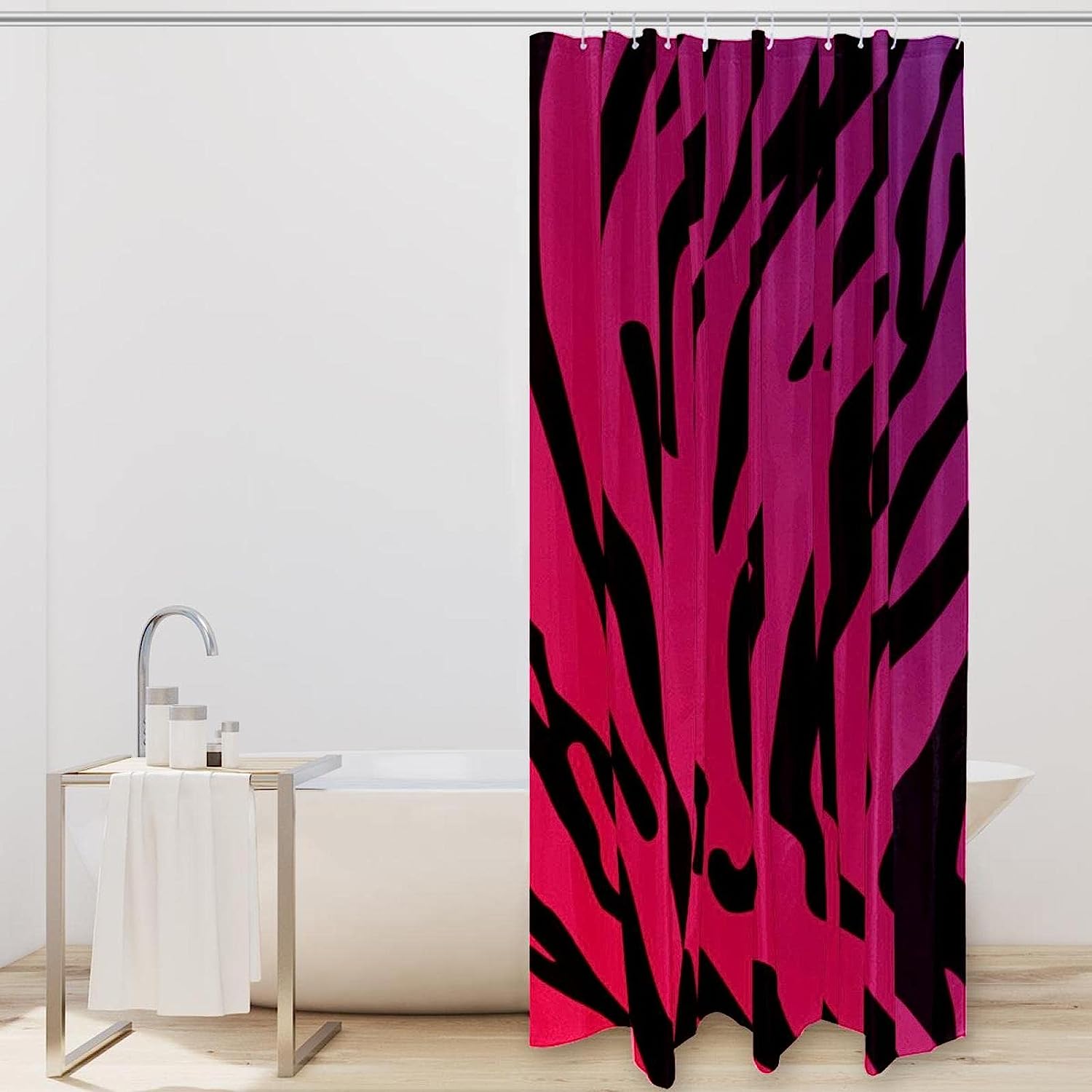Colorful Tiger Stripes Fabric Shower Curtain for Bathroom