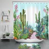 Colorful Tropical Flowers Shower Curtain, Botanical Bathroom Accessory to Brighten Up Your Day