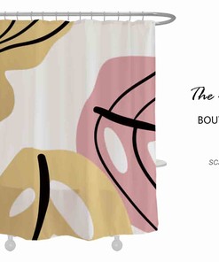 Colorful Tropical Plant Print Shower Curtain For Bathroom Decor, Waterproof And Washable