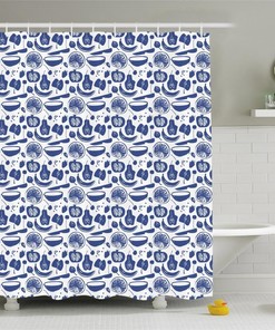 Colorful Tropical Shower Curtain Fabric For A Refreshing Bathroom Decor