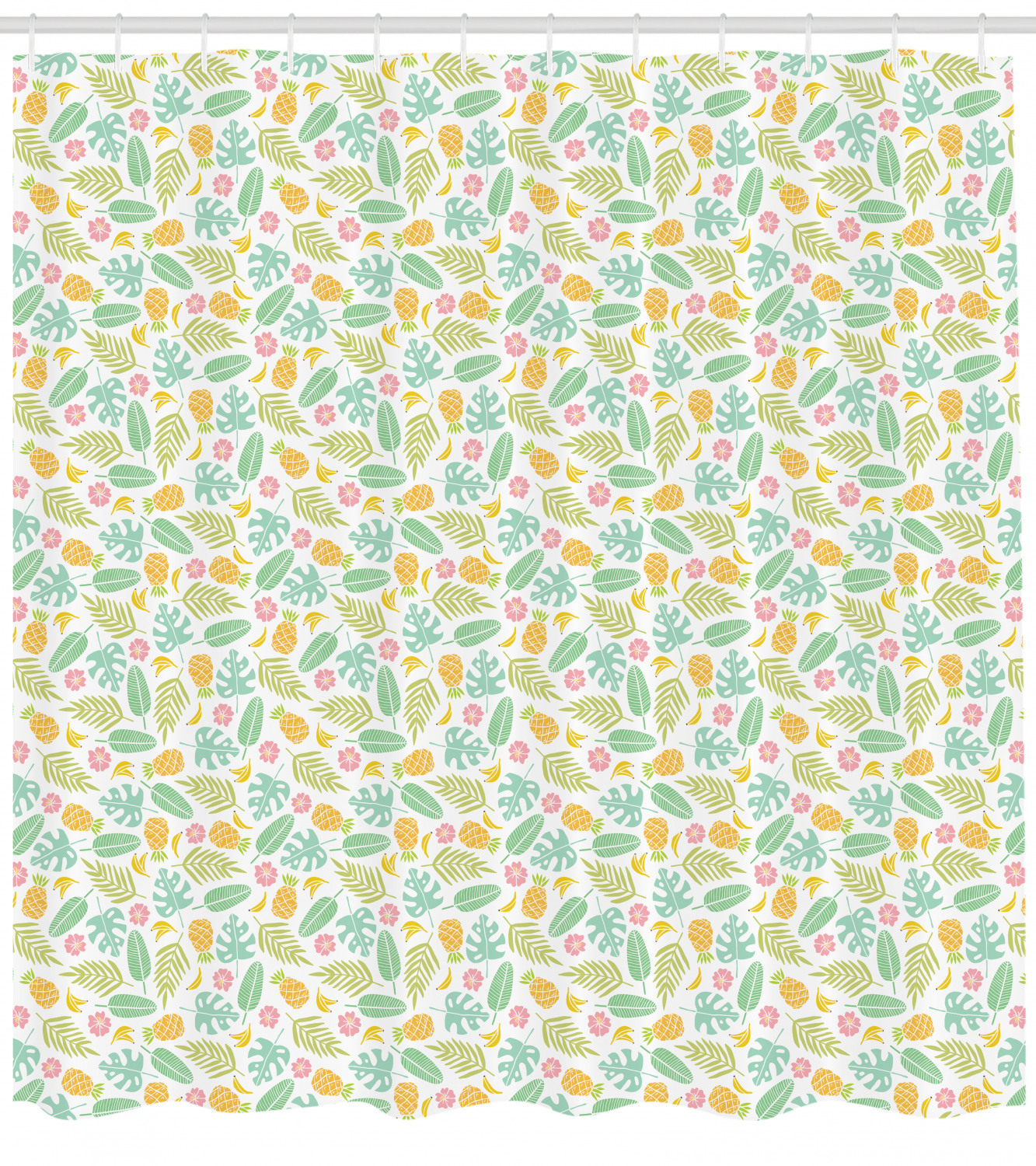 Colorful Tropical Shower Curtain Fabric For A Refreshing Bathroom Decor - Image 4