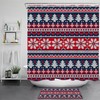 Colorful Ugly Sweater Snowflake Shower Curtain For A Playful Christmas Decor
