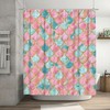Colorful Under The Sea Pink And Blue Purple Princess Kids Watercolor Ocean Themed Fabric Shower Curtain