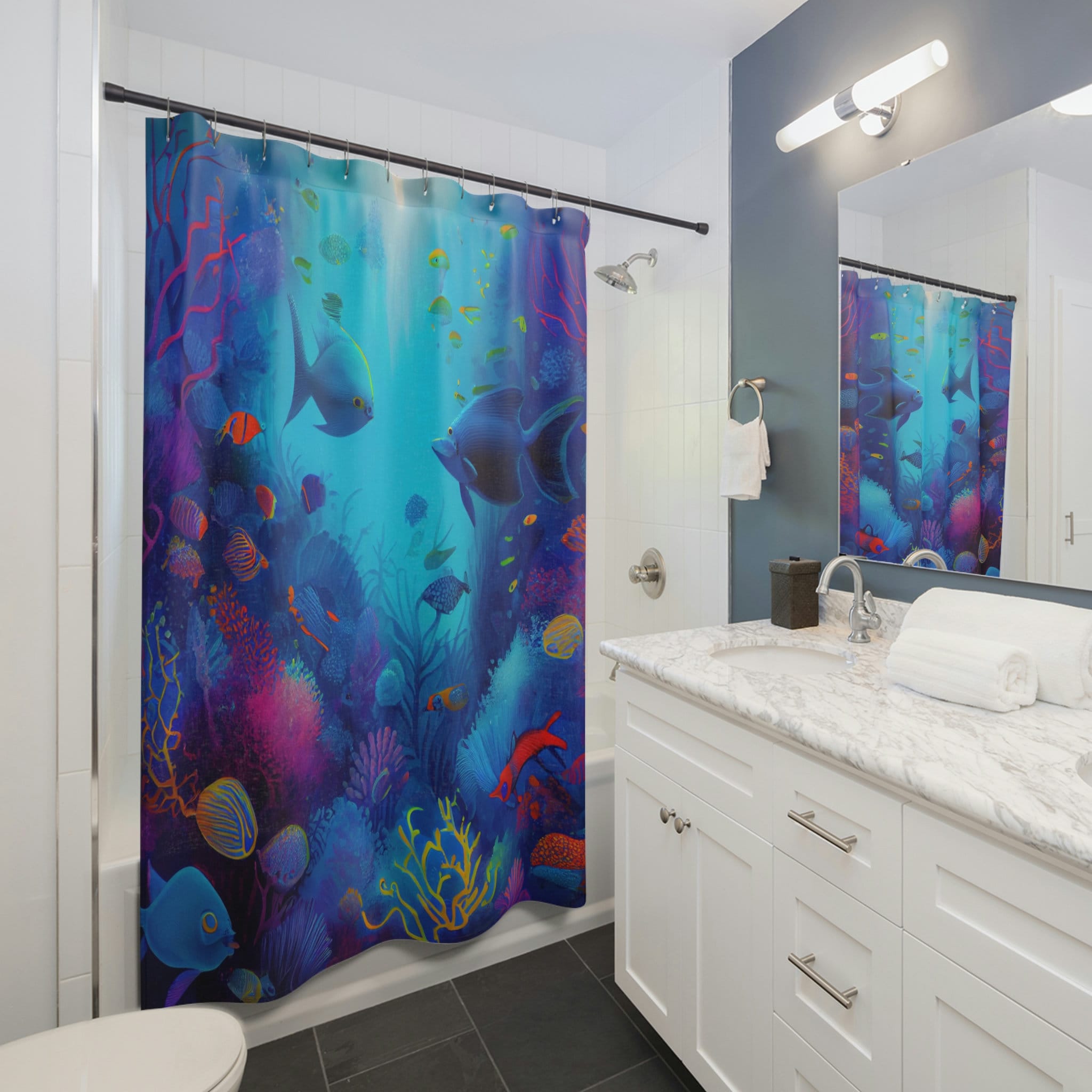 Colorful Underwater Scene Shower Curtain