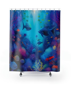 Colorful Underwater Scene Shower Curtain