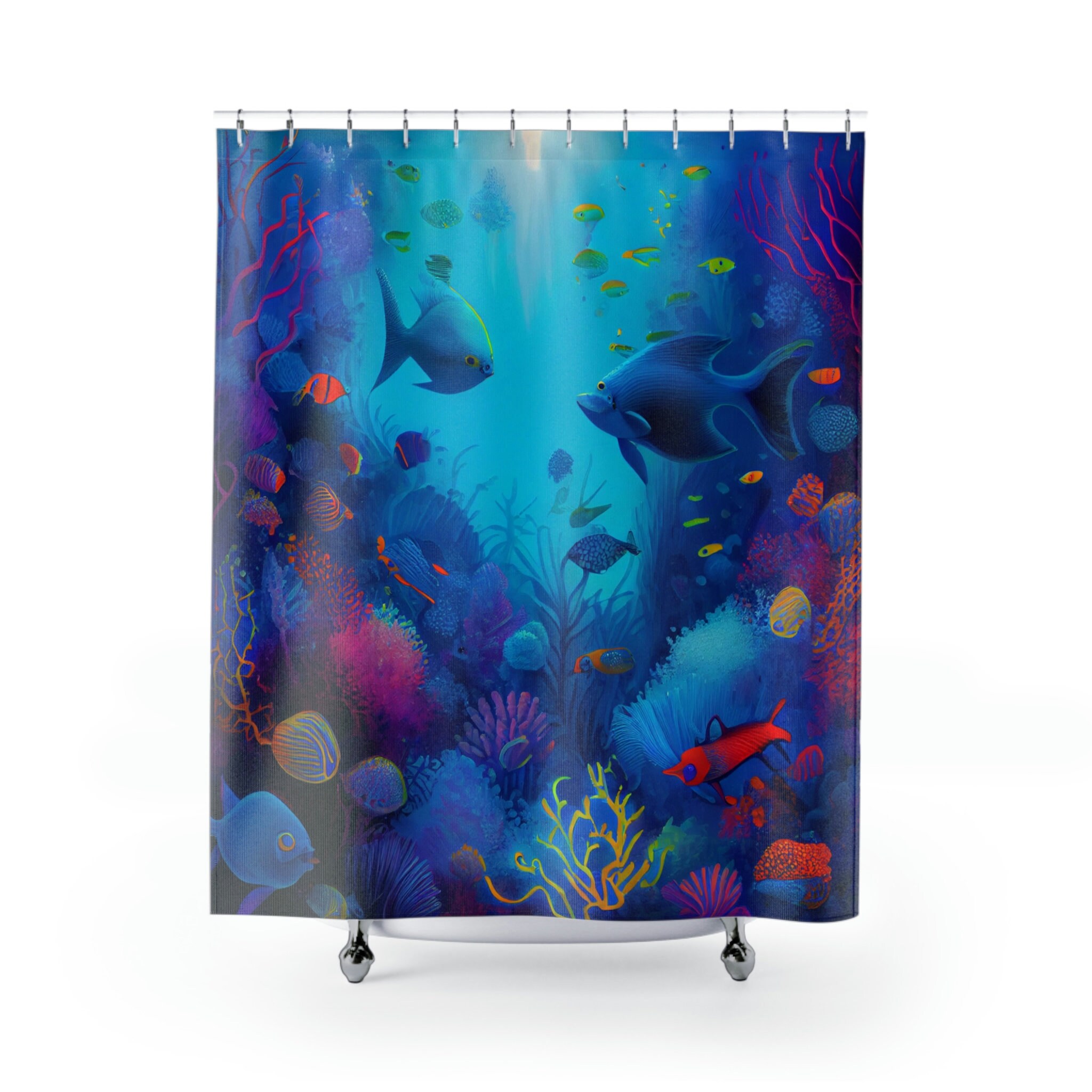 Colorful Underwater Scene Shower Curtain