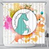 Colorful Unicorn Print Shower Curtain For Whimsical Bathroom Aesthetic