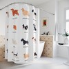 Colorful Vector Print Dog Breeds Shower Curtain For A Dog-Loving Bathroom