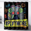 Colorful Video Game Controller Shower Curtain For Boys Teens Kids Bathroom Decor