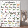 Colorful Watercolor Dinosaur ABC Alphabet Print Shower Curtain for Fun Learning in Kids Bath