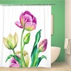 Colorful Watercolor Summer Tulips Floral Shower Curtain