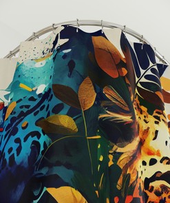 Colorful Wildcat Shower Curtain - Bold and Eye-Catching Shower Curtain for Cat Lovers