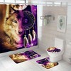 Colorful Wolf Print Animal Shower Curtain For Bathroom Decor