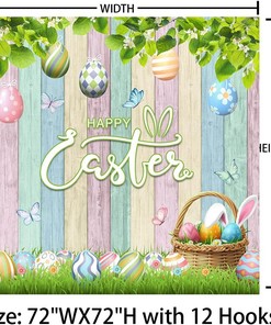 Colorful Wooden Butterflies Happy Easter Shower Curtain - Bunny Rabbit Boke Sparkle Spring Shower Curtain