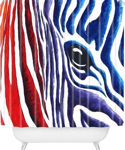 Colorful Zebra Shower Curtain By Madart - Brighten Up Your Bathroom With This Playful Design