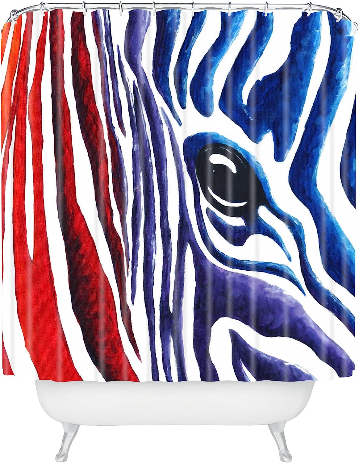Colorful Zebra Shower Curtain By Madart - Brighten Up Your Bathroom With This Playful Design