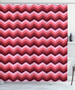 Colorful Zigzag Chevron Symmetric Modern Decorative Shower Curtain for Funky Bathroom Style