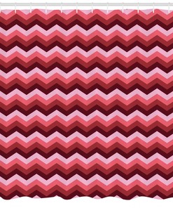 Colorful Zigzag Chevron Symmetric Modern Decorative Shower Curtain for Funky Bathroom Style