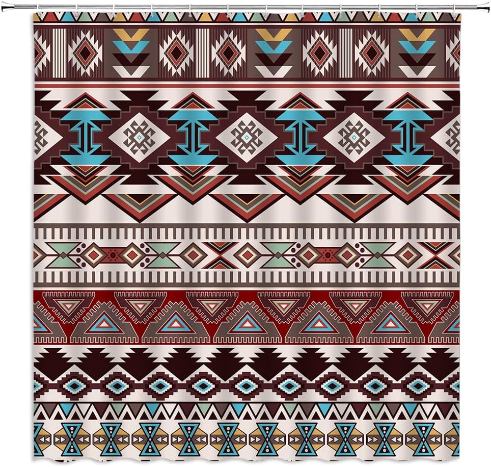 Colorful Zigzag Southwest Tribal Shower Curtain