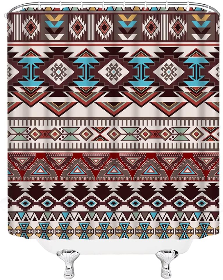 Colorful Zigzag Southwest Tribal Shower Curtain - Image 3