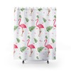 Colorful Zoo Style Shower Curtain With Cute Flamingo Birds, Perfect Bathroom Accessory For Bird Lovers