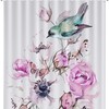 Colorful and Fun Birds and Petals Fabric Shower Curtain for Kids Bathroom