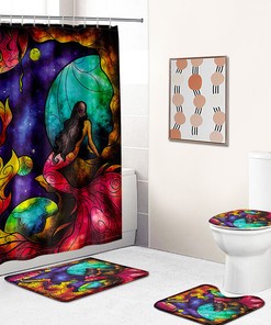 Colorful and Fun Mermaid Fabric Shower Curtain for Kids and Adults Bathroom Decor
