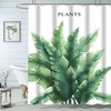 Colorful and Refreshing Shower Curtain with Letter Print and Palm Tree Leaves