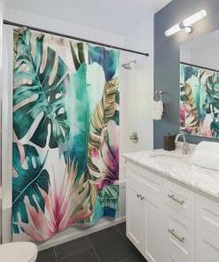 Colorful and Refreshing Shower Curtain with Watercolor Design for Your Bathroom